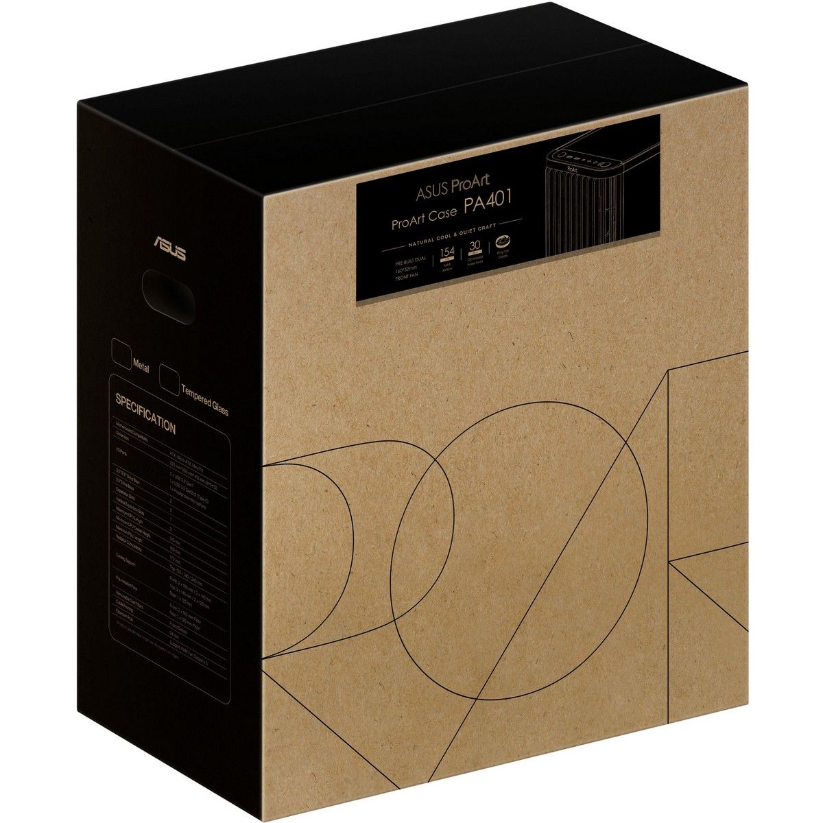 Корпус для ПК ASUS PROART PA401 WOOD TG PWM BLACK