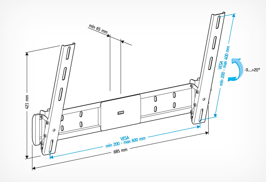 Кронштейн для телевизора Holder LCD-T6609-B черный 42"-65" макс.45кг настенный наклон