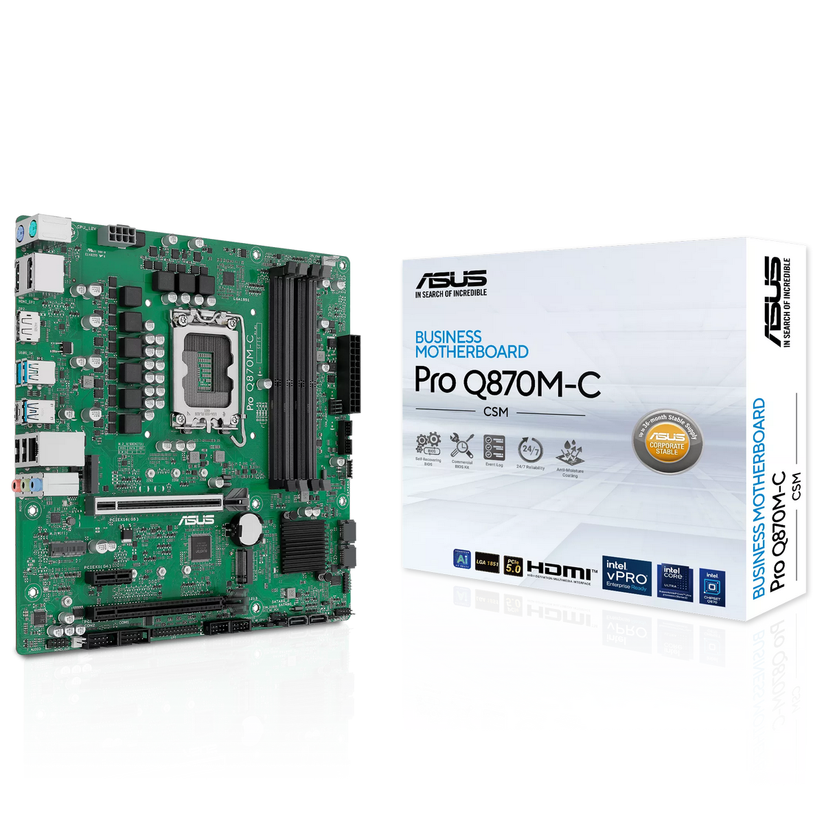 Материнская плата Asus PRO Q870M-C-CSM Soc-1851 Intel Q870 4xDDR5 mATX AC`97 8ch(7.1) GbLAN RAID+HDM