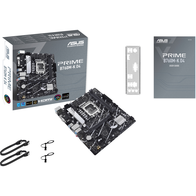 Материнская плата Asus PRIME B760M-K D4 Soc-1700 Intel B760 2xDDR4 mATX AC`97 8ch(7.1) GbLAN RAID+VG