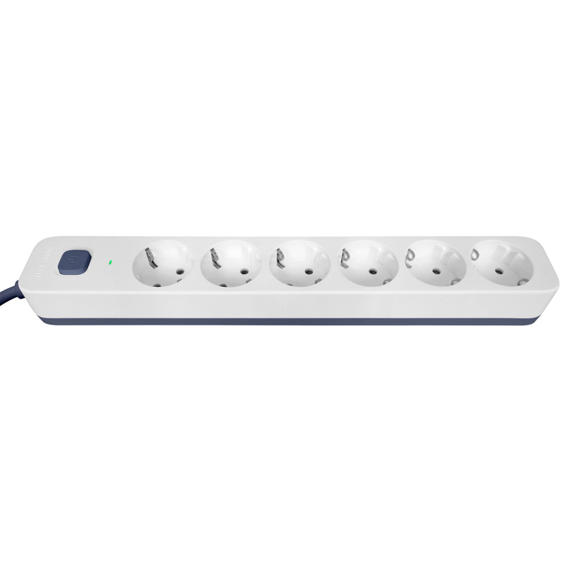 Сетевой фильтр Powercom SP-06W 1.8М 1.8м (6 розеток) белый/серый (коробка)
