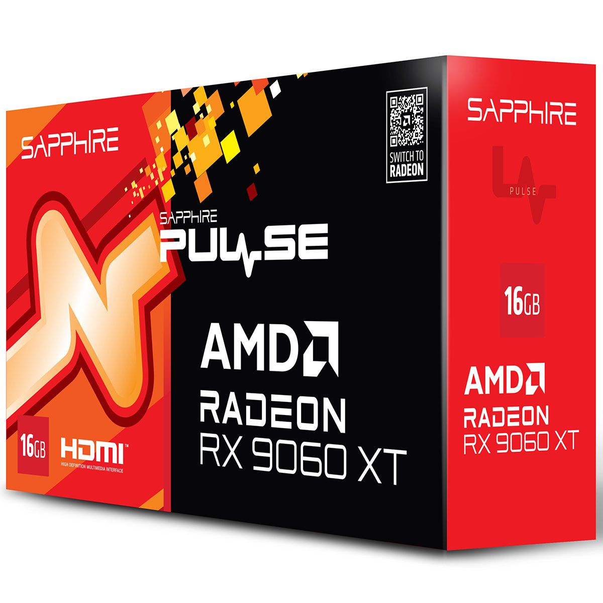 Видеокарта Sapphire PCI-E 5.0 11350-03-20G PULSE AMD RADEON RX 9060 XT GAMING OC 16GB DUAL AMD Radeo