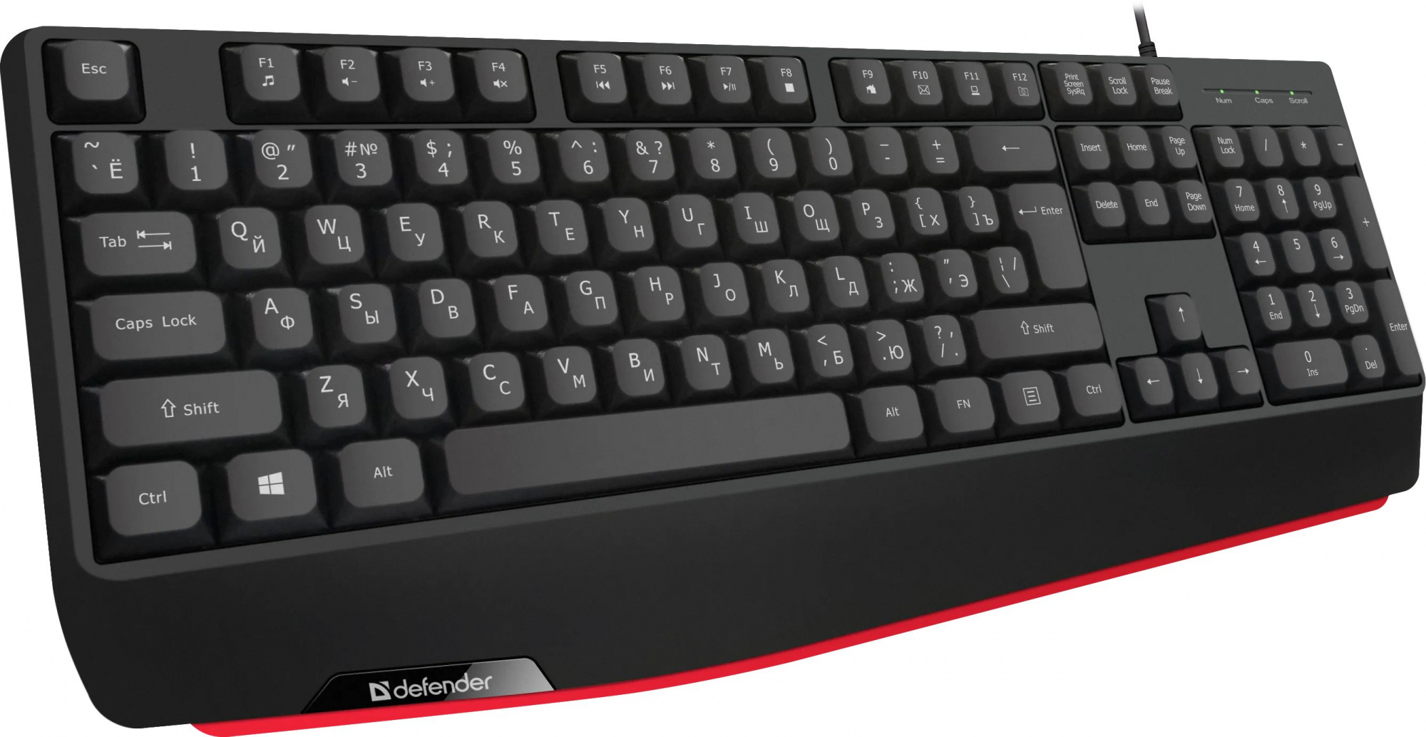 Клавиатура Defender Atom HB-546 черный USB Multimedia for gamer (подставка для запястий) (45546)