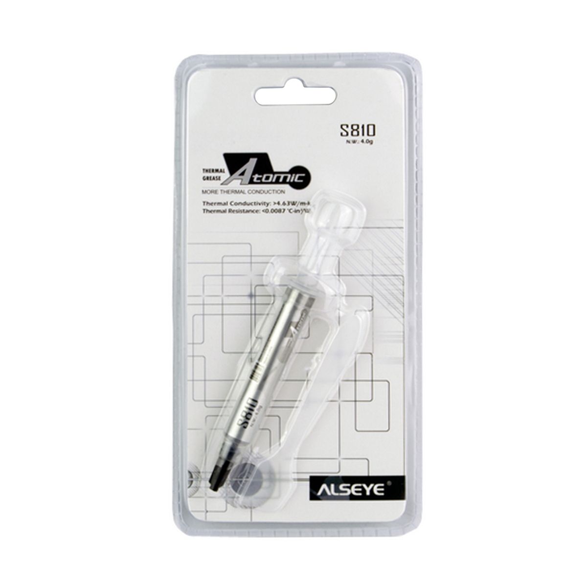 Термопаста ALSEYE S-810 Color: Grey
Thermal Conductivity: &gt/4.63 W/m-K Thermal
Impdedance: &lt/0.0