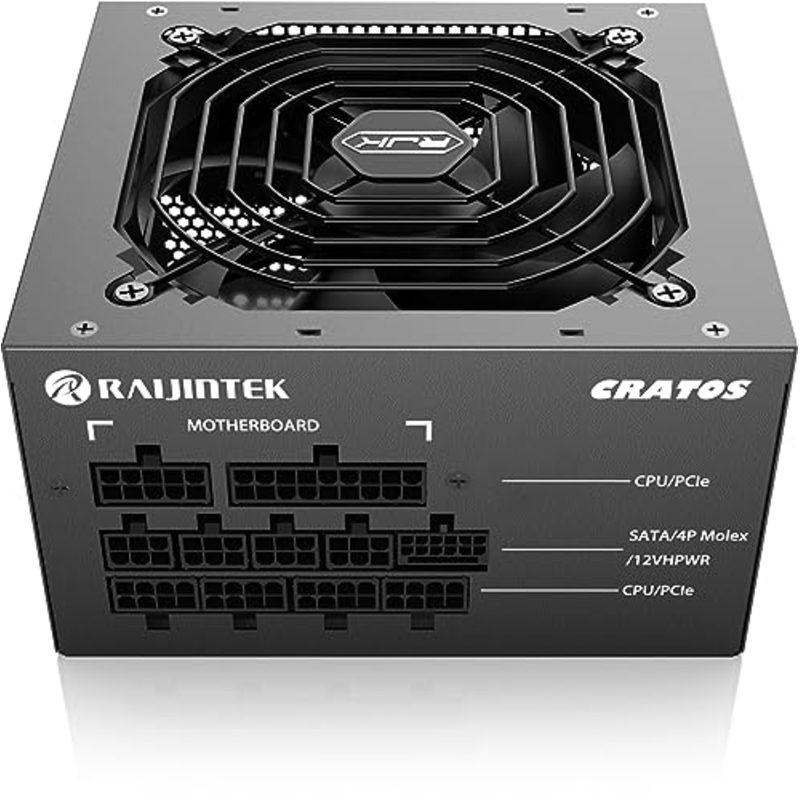 Блоки питания Raijintek CRATOS 1000, 1000W 80+ Gold (ATX, 3.1, PCIe 5.1, Full-modular, 1x24(20+4)pin