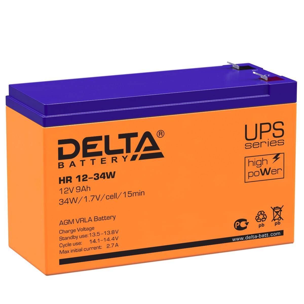 Батарея для ИБП Delta HR 12-34 W 12В 9Ач
