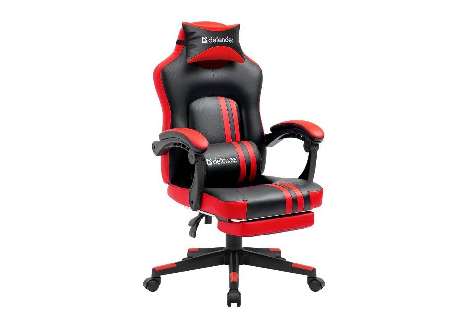 Defender Игровое кресло Diablo Черный/Красный,PU,подножка