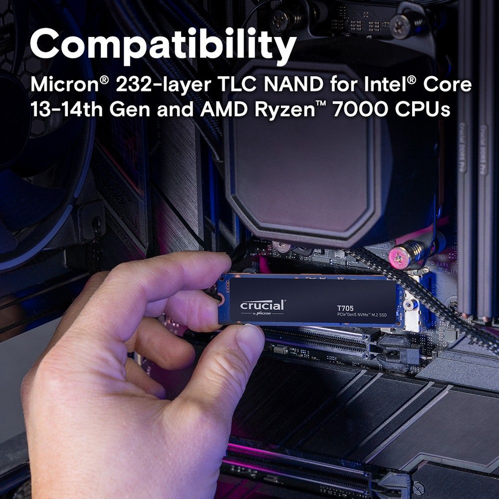 Твердотельный накопитель SSD Crucial T705 4TB PCIe Gen5 NVMe M.2 SSD CT4000T705SSD3