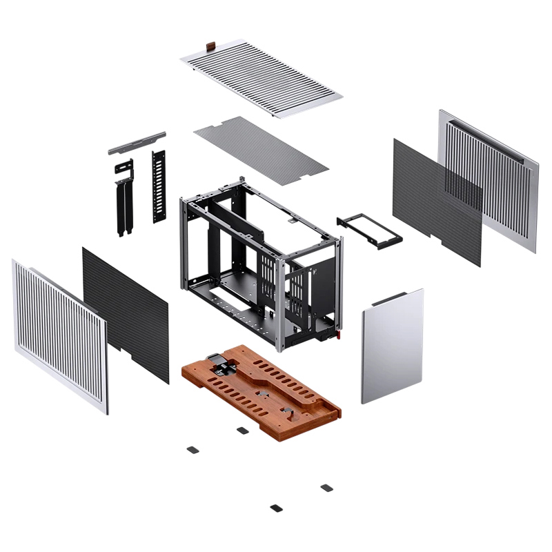 Корпус JONSBO T9, Micro-Tower, no fan, 1xUSB-C 3.2, SFX PSU Support, mITX Silver