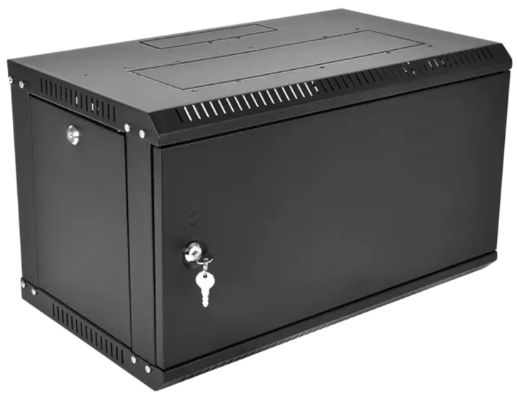 шкаф ЦМО Шкаф телекоммуникационный настенный разборный ЭКОНОМ 9U (600  350) дверь металл, цвет черны