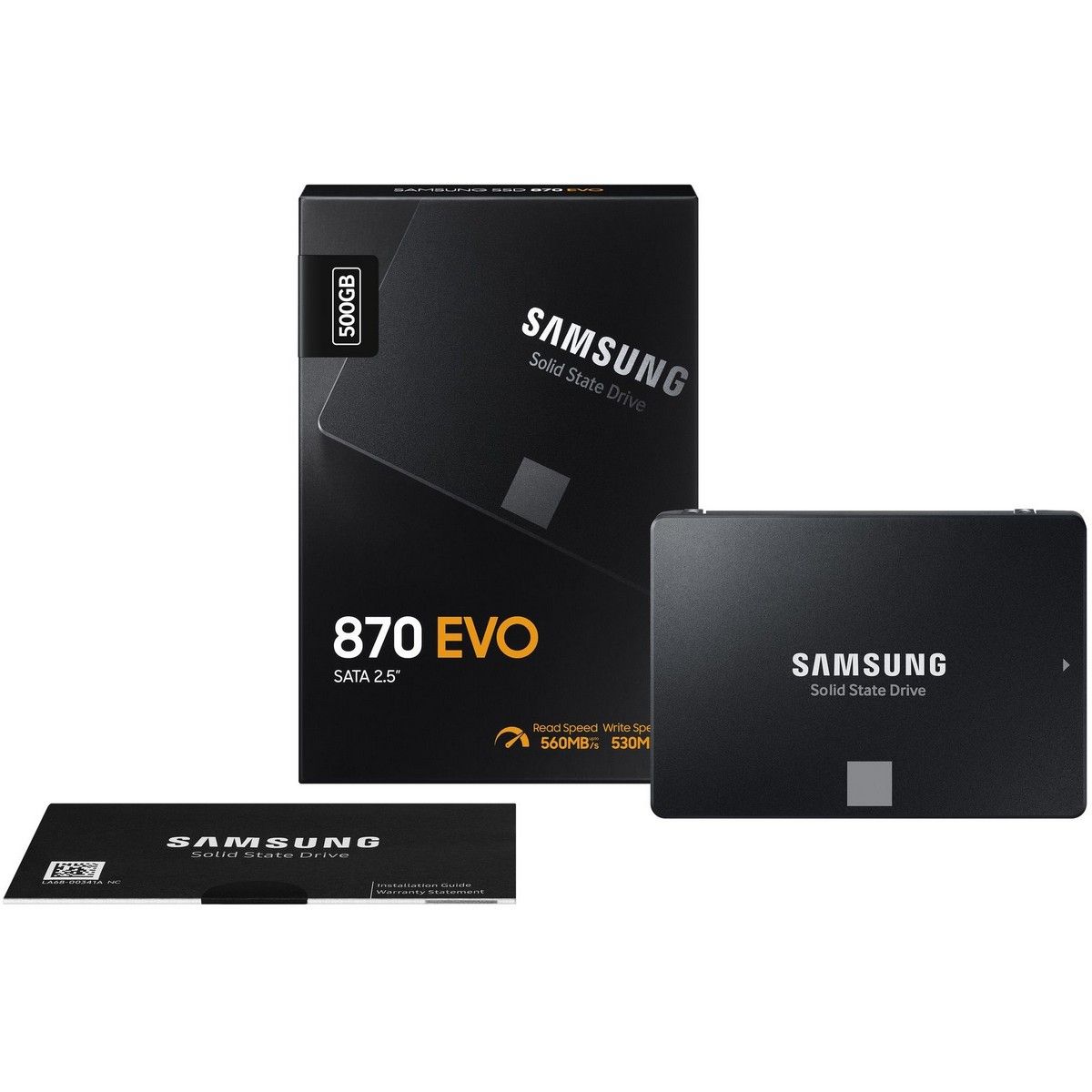 Твердотельный накопитель SSD Samsung 2.5" 500GB 870 EVO Client SSD MZ-77E500B SATA 6Gb/s, 560/5
