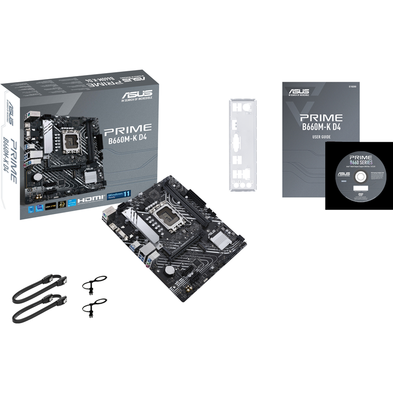 Материнская плата Asus PRIME B660M-K D4 Soc-1700 Intel B660 2xDDR4 mATX AC`97 8ch(7.1) GbLAN RAID+VG
