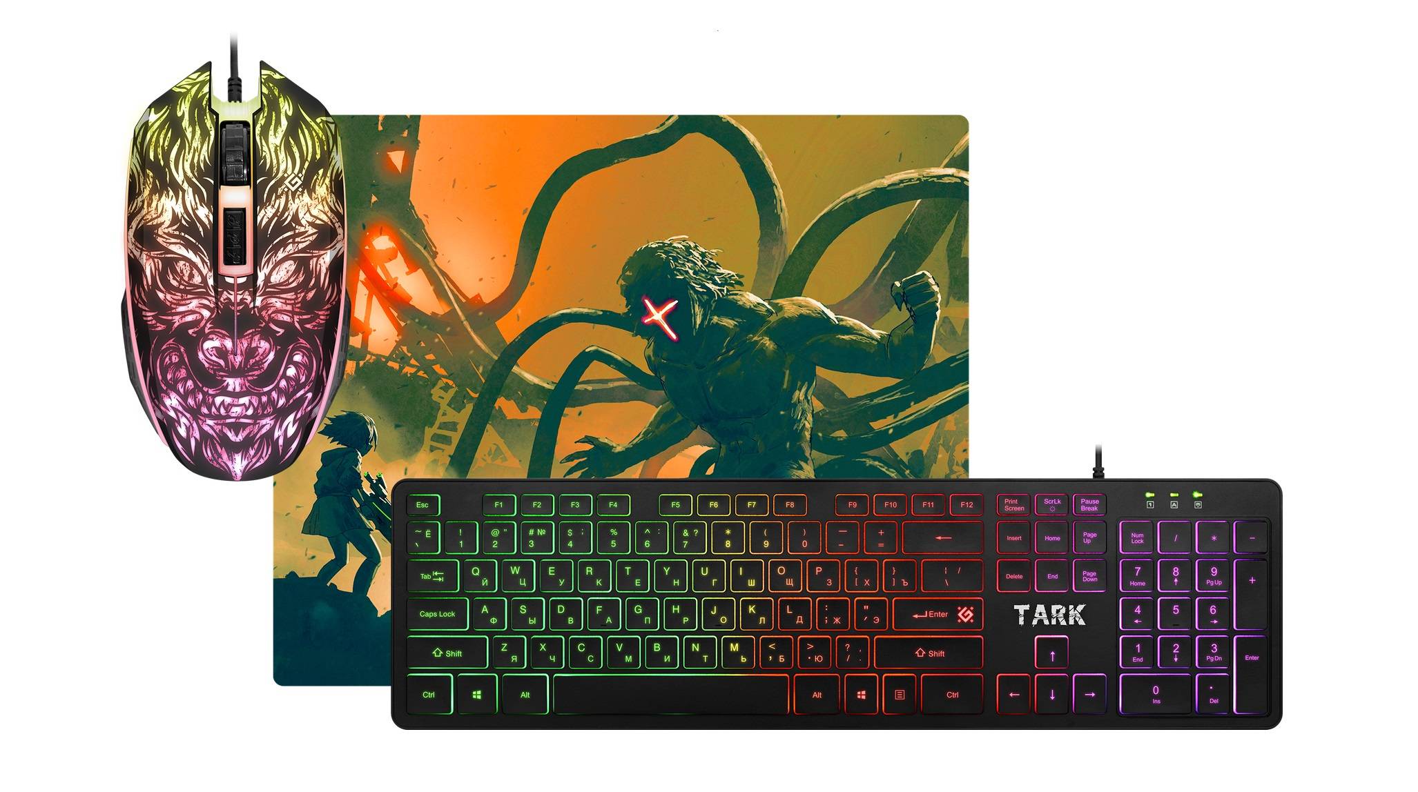 Клавиатура + мышь Defender Tark C-779 клав:черный мышь:черный USB LED (52779)