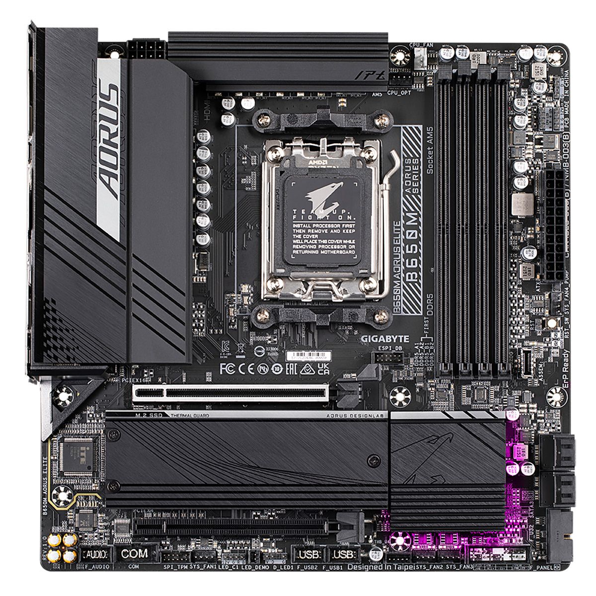 Материнская плата Gigabyte B650M AORUS ELITE Socket AM5 AMD B650 mATX AC`97 8ch(7.1) 2.5Gg RAID+HDMI