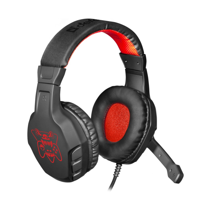 Наушники с микрофоном Defender Cujo черный/красный 2м накладные оголовье (64505)