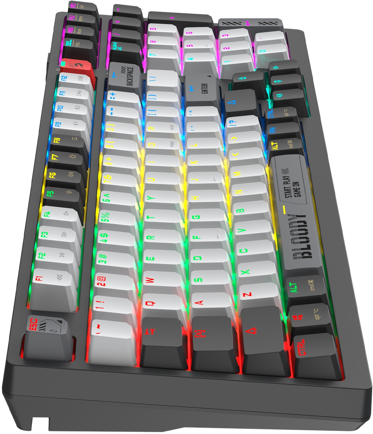 Клавиатура A4Tech Bloody WS98 механическая черный/серый USB беспроводная BT/Radio Multimedia for gam