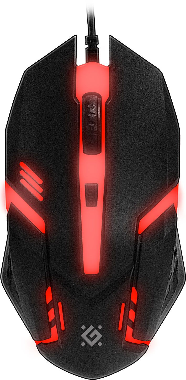 Клавиатура + мышь Defender Glion клав:черный мышь:черный/красный USB LED (45123)