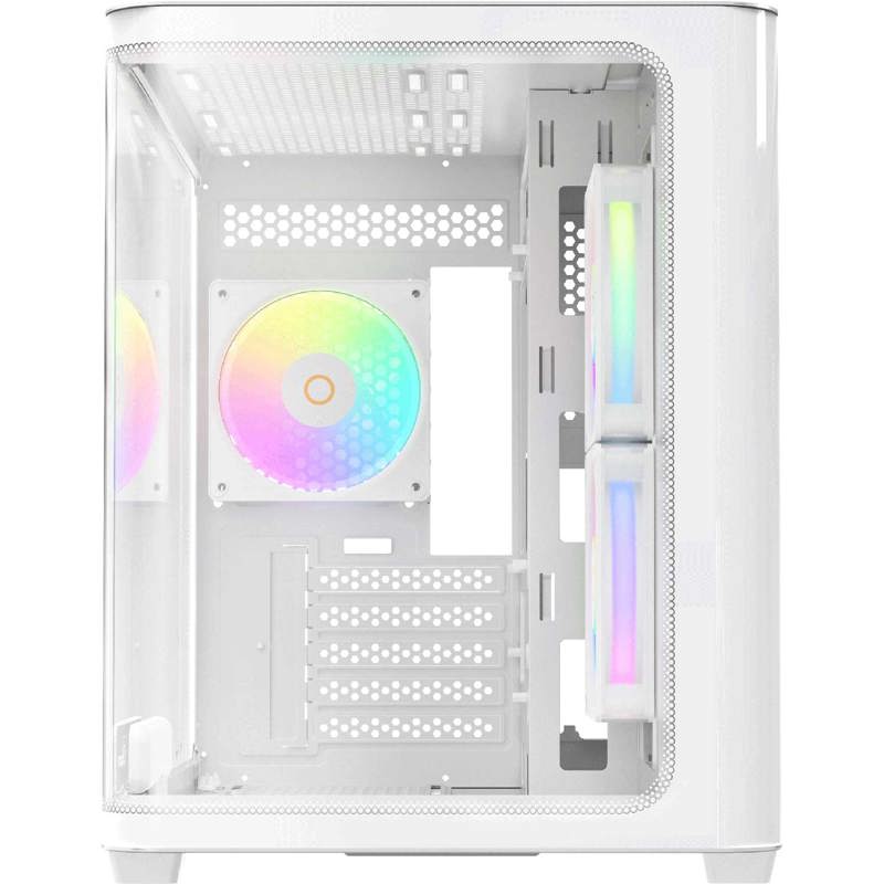Корпус Case Ocypus Iota C50 Curve WH ARGB, Mini-Tower, TG, 3x120mm ARGB, 2xUSB-A 3.0 + 1xUSB-C, mATX
