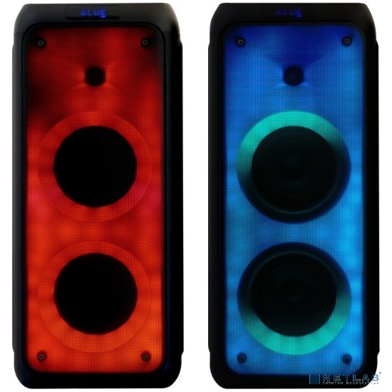 Ginzzu GM-215 {80Вт, LED-дисплей, TWS, 60Гц- 18кГц, USB-flash, microSD-card, FM-радио, пульт ДУ, бат