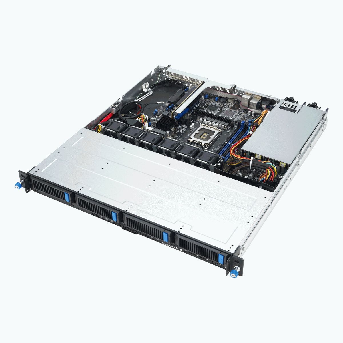 Серверная платформа ASUS RS300-E12-RS4 1U, 1x Socket LGA1700  E-2400, 4 x DDR5 UDIMM ECC, 4 x 3.5" 