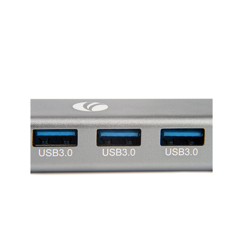 Кабель-концентратор USB 3.1 Type-Cm --> RJ-45+3port USB3.0(f)  Aluminum Shell VCOM