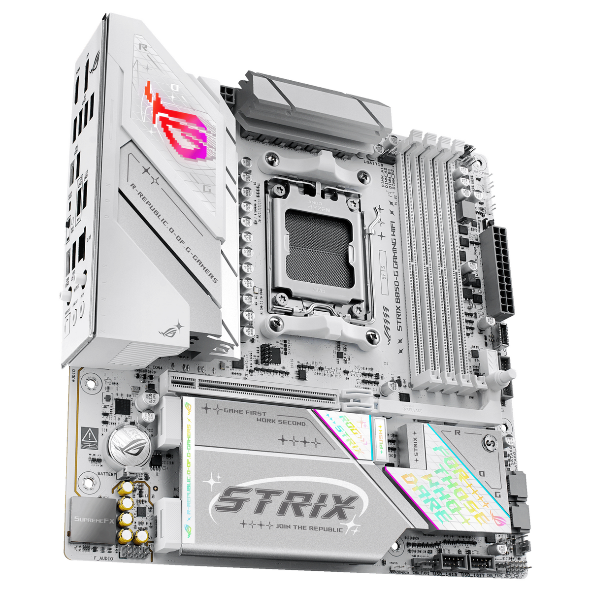 Материнская плата Asus ROG STRIX B850-G GAMING WIFI Socket AM5 AMD B850 4xDDR5 mATX AC`97 8ch(7.1) 2