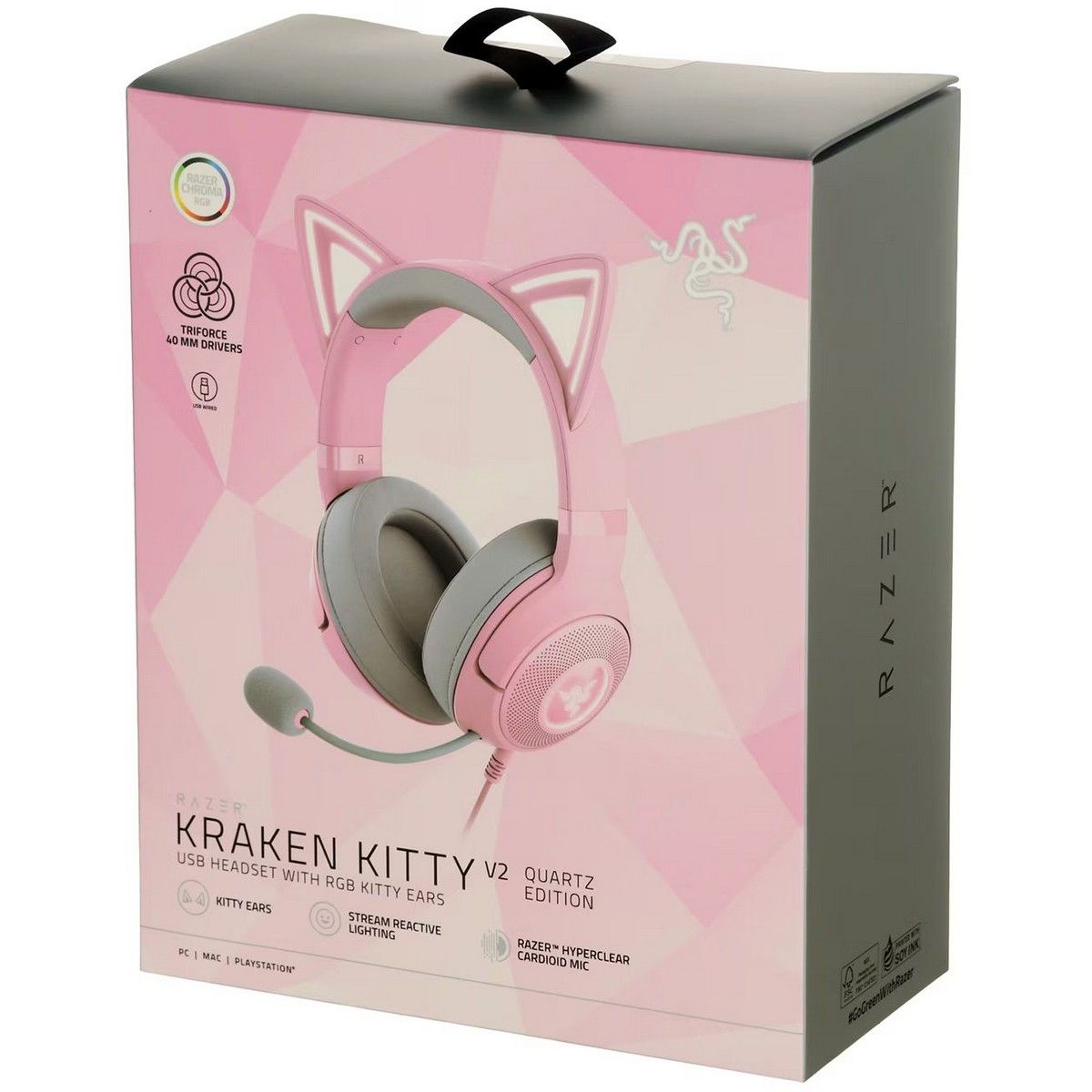 Наушники Razer Razer Kraken Kitty V2 Quartz Edition USB Headset with RGB Kitty Ears