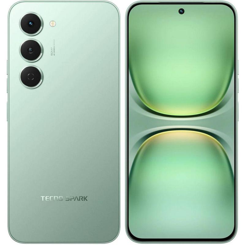 Смартфон Tecno Spark 40 Pro 256Gb 8Gb зеленый моноблок 3G 4G 2Sim 6.78" 1224x2720 Android 15 50Mpix 