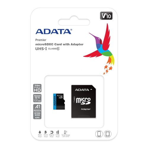 Флеш карта microSDXC 256GB A-Data AUSDX256GUICL10A1-RA1 Premier Pro + adapter