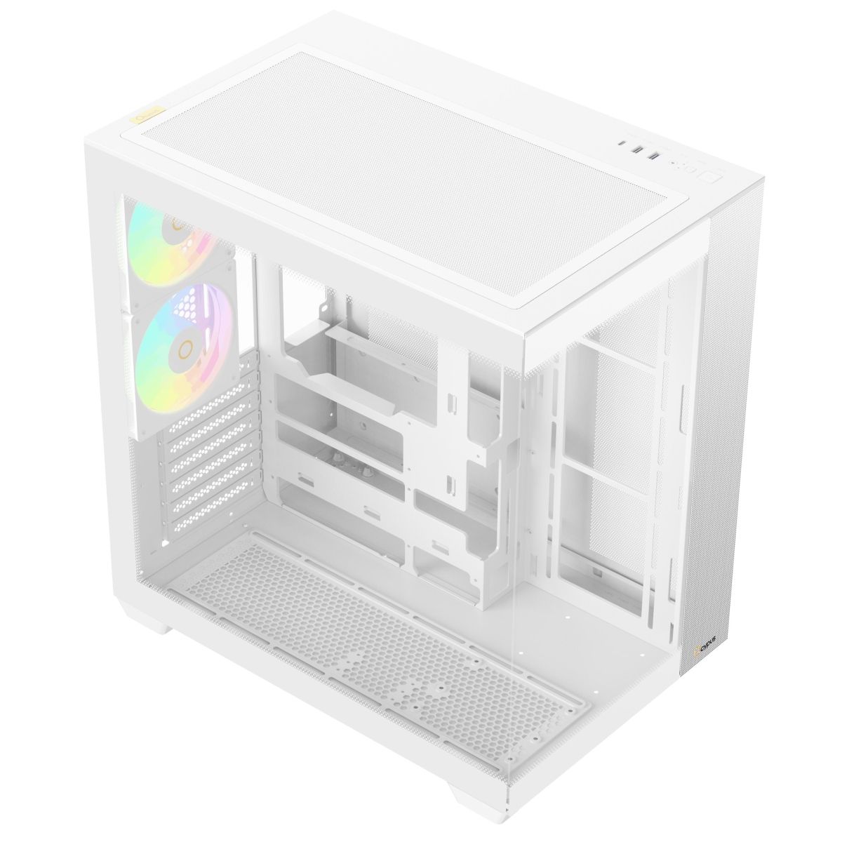 Корпус Ocypus Delta C74 WH ARGB, Midi-Tower, TG, 2x120mm ARGB, 2xUSB-A 3.0 + 1xUSB-C 3.1, ATX, mATX,