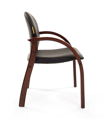 Офисное кресло Chairman 659 черный матовый (искусственная кожа/темный орех)