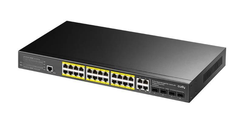 Коммутатор Cudy GS2028PS4-300W (L2) 28x1Гбит/с 4SFP 24PoE+ 300W управляемый