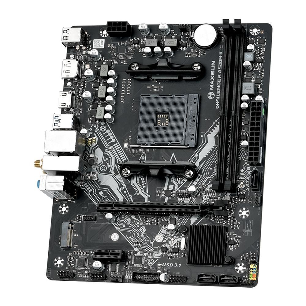 Материнская плата Maxsun MS-Challenger A520M-K WIFI B550, AM4, 2*DDR4, 1*PCIEx16, 1*PCIEx1, 2*M.2, 4