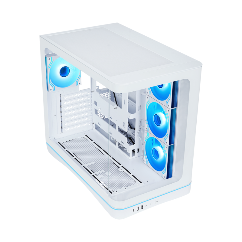 Корпус SAMA V62S White, Midi-Tower, TG, 4x120mm ARGB, 2xUSB 3.0 + 1xUSB 3.2 Type-C, ATX, mATX, mITX 
