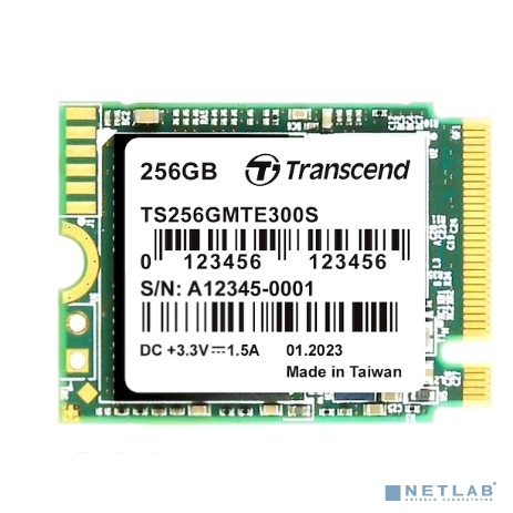 Твердотельный накопитель Transcend SSD MTE300S, 256GB, M.2(22x30mm), NVMe, PCIe 3.0 x4, 3D TLC, R/W 