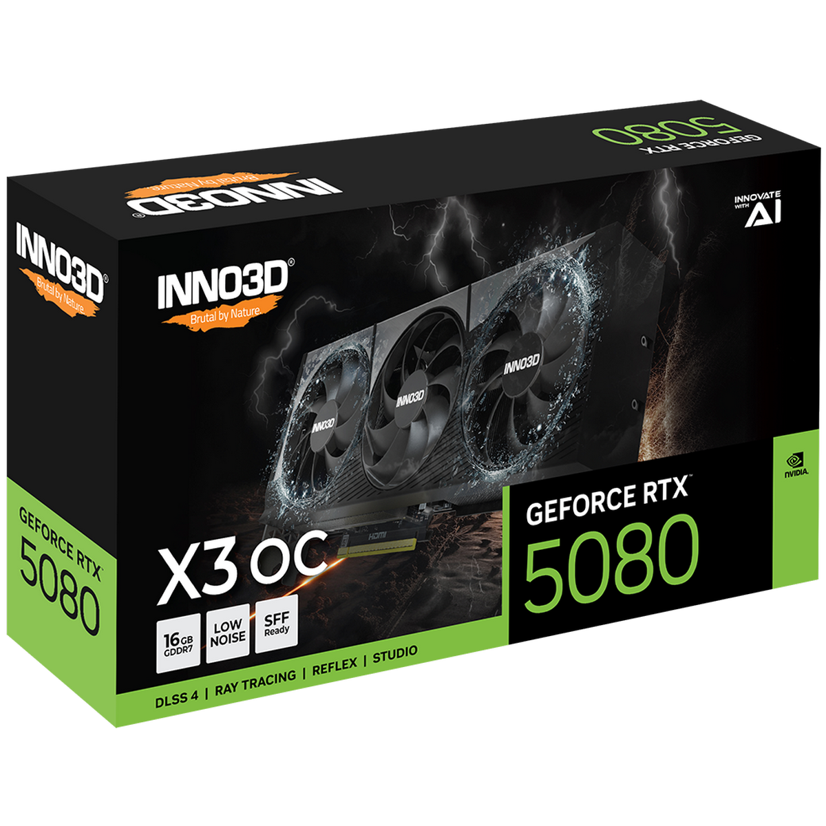 Видеокарта INNO3D RTX 5080 X3 OC//RTX5080, HDMI, DP*3, 16G,D7