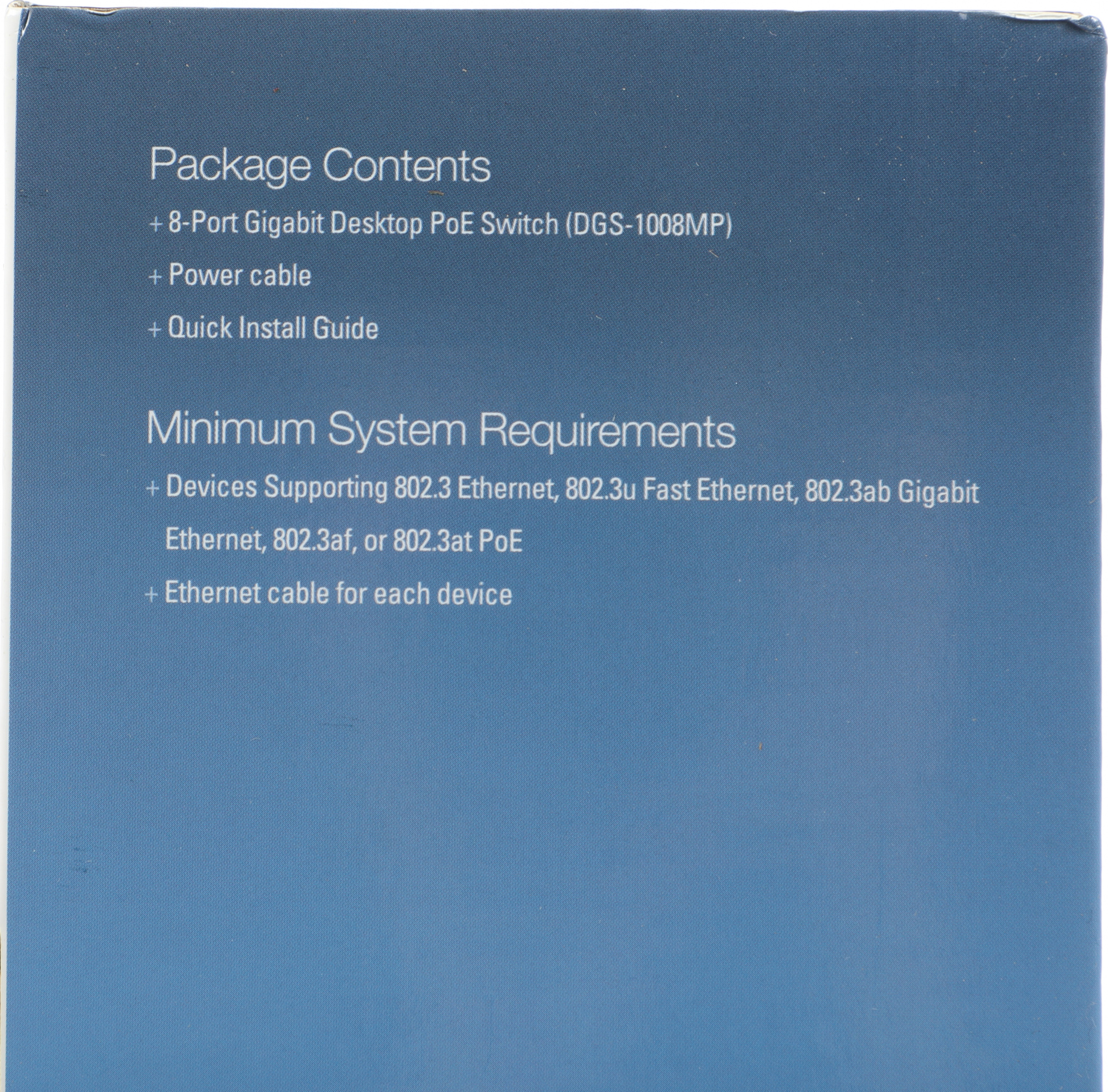 Коммутатор D-Link DGS-1008MP/B1A 8x1Гбит/с 8PoE+ 125W неуправляемый