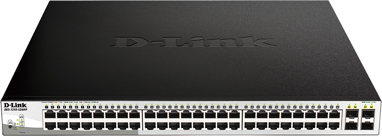Коммутатор D-Link DGS-1210-52MPP/E2A (L2) 48x1Гбит/с 4SFP 48PoE 740W управляемый