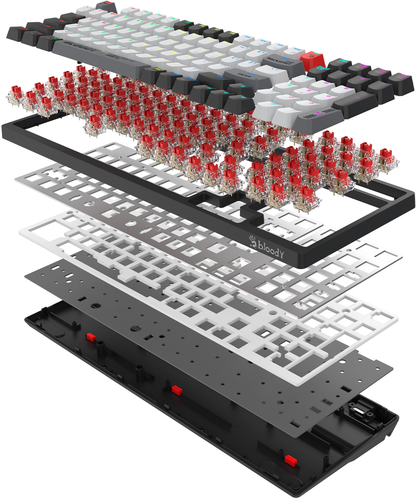 Клавиатура A4Tech Bloody WS98 механическая черный/серый USB беспроводная BT/Radio Multimedia for gam