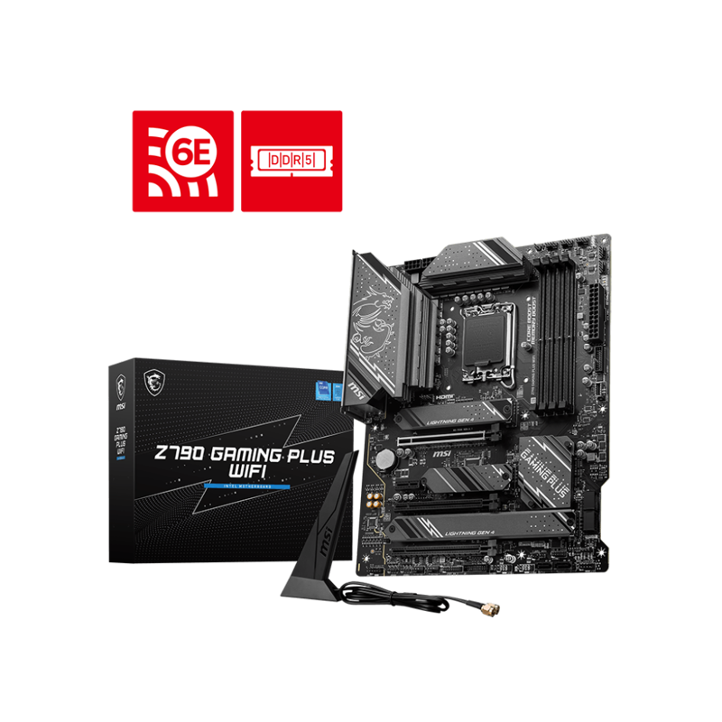 Материнская плата MSI Z790 GAMING PLUS WIFI Soc-1700 Intel Z790 4xDDR5 ATX AC`97 8ch(7.1) 2.5Gg RAID