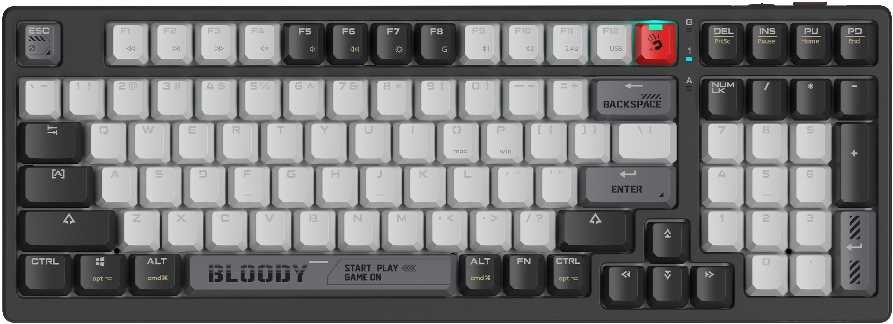 Клавиатура A4Tech Bloody WS98 механическая черный/серый USB беспроводная BT/Radio Multimedia for gam