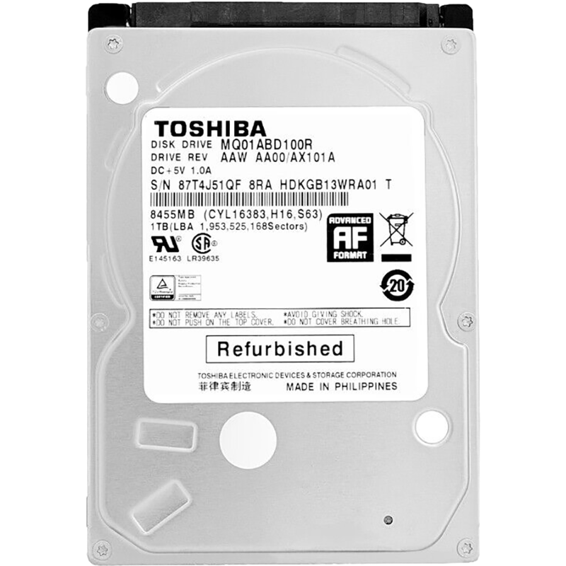 Жесткий диск Toshiba SATA 1TB 2.5" 6.0 Gbit/s 5400 rpm 8Mb 1 year warranty (replacement WD10SPZX, ST