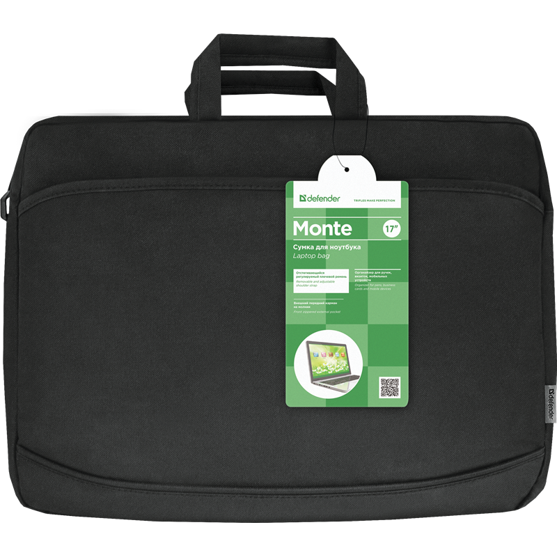 Сумка для ноутбука Monte 17'' черный, органайзер