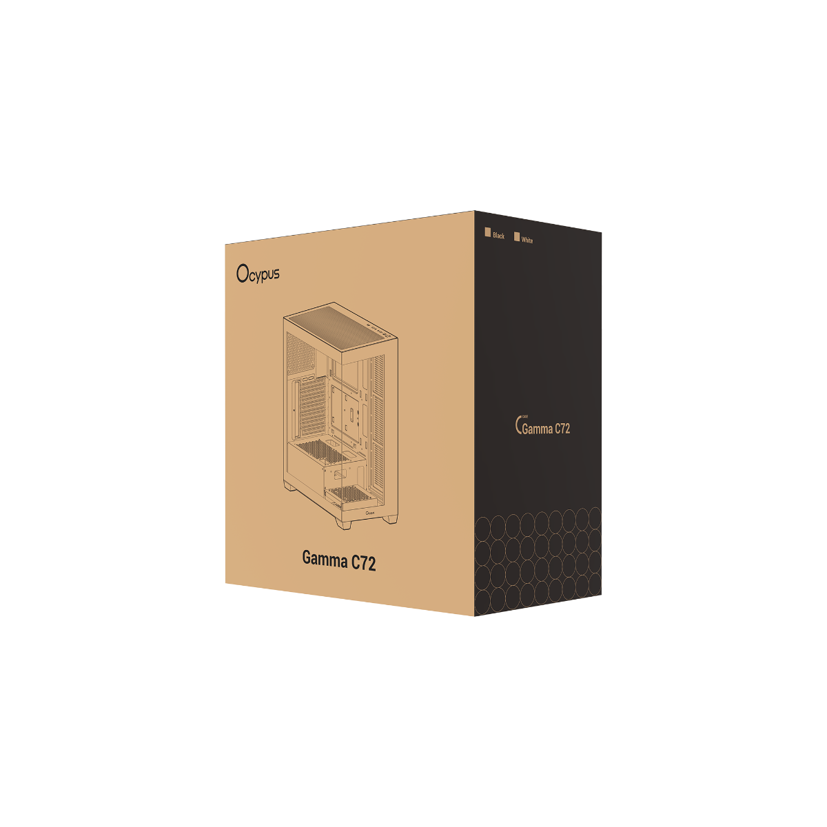 Корпус Ocypus Gamma C72 BK ARGB, Midi-Tower, TG, 4x120mm ARGB, 2xUSB-A 2.0 + 1xUSB-A 3.0, ATX, mATX,
