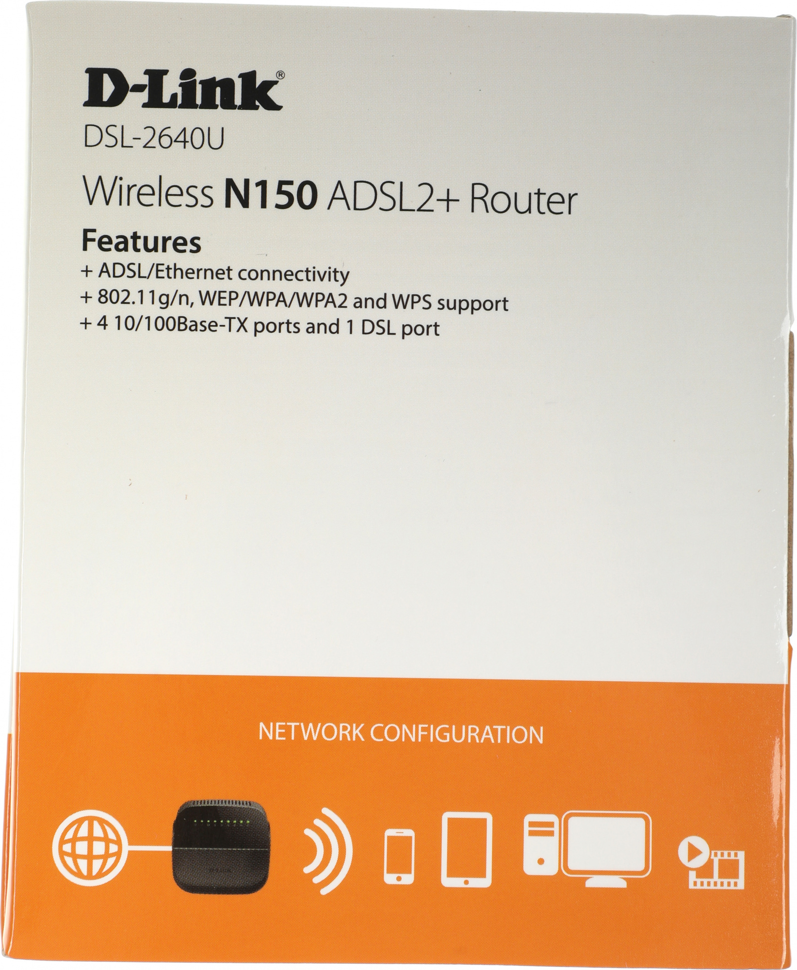 Роутер беспроводной D-Link DSL-2640U/R1A N150 ADSL черный