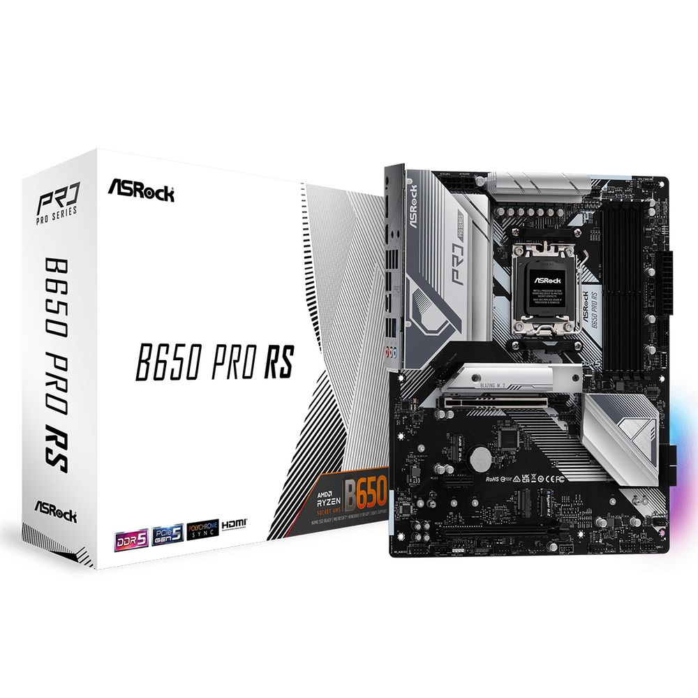 Материнская плата Asrock B650 PRO RS Socket AM5 AMD B650 4xDDR5 ATX AC`97 8ch(7.1) 2.5Gg RAID+HDMI+D