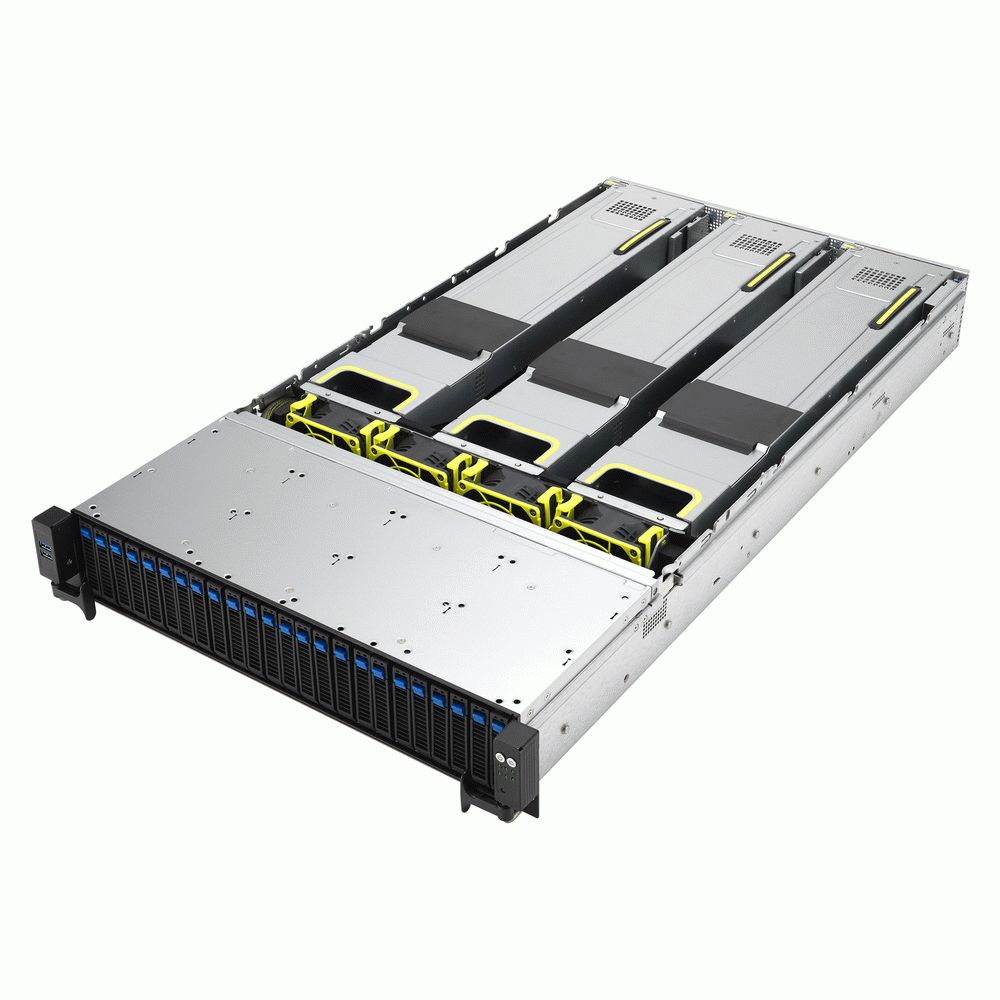 Сервер ASUS RS720A-E12-RS24U /GPU, 2xSP5(LGA 6096/ up to 400W),24xDDR5 RDIMM(up to 6TB),24xNVMe/SATA