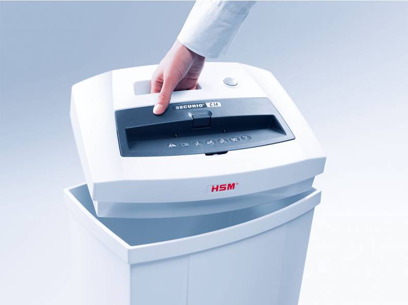 Шредер HSM Securio С14-4х25 (секр.P-4) фрагменты 7лист. 20лтр. скрепки скобы пл.карты