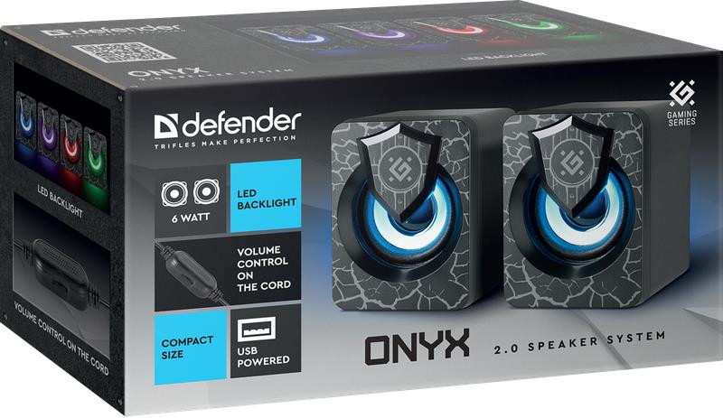 Defender Акустическая 2.0 система Onyx 6Вт, подсветка, питание от USB