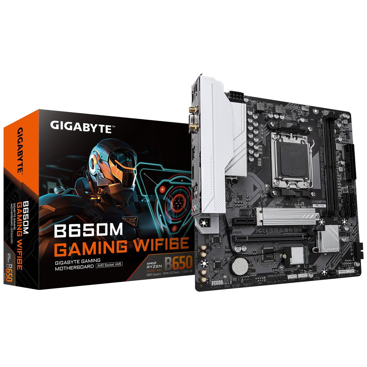 Материнская плата Gigabyte B650M GAMING WIFI6E Socket AM5 AMD B650 2xDDR5 mATX AC`97 8ch(7.1) 2.5Gg 